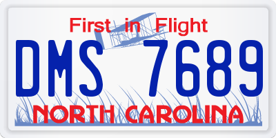 NC license plate DMS7689