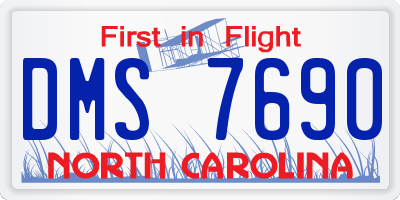 NC license plate DMS7690