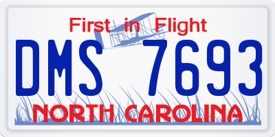 NC license plate DMS7693