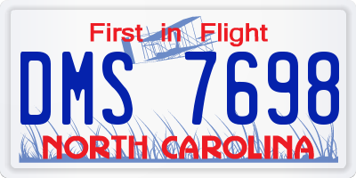NC license plate DMS7698