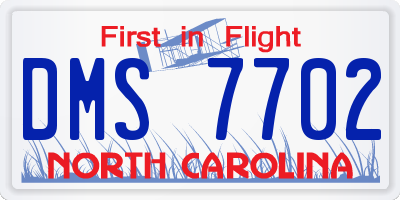 NC license plate DMS7702