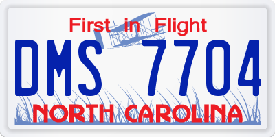 NC license plate DMS7704
