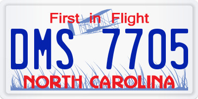NC license plate DMS7705