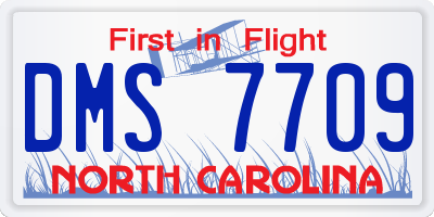 NC license plate DMS7709