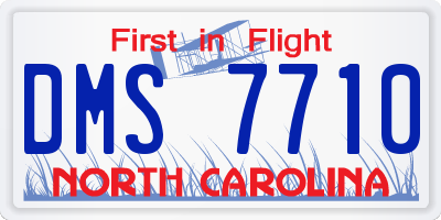 NC license plate DMS7710