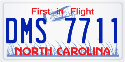 NC license plate DMS7711