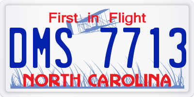 NC license plate DMS7713