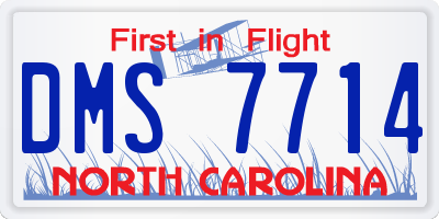 NC license plate DMS7714