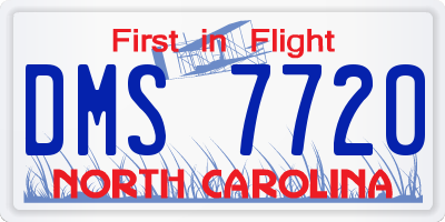 NC license plate DMS7720