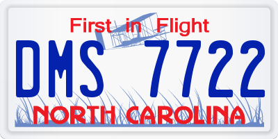 NC license plate DMS7722