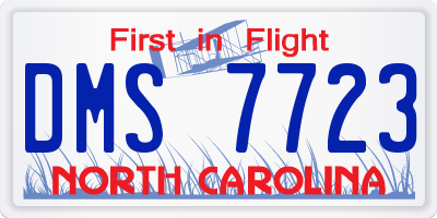 NC license plate DMS7723