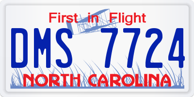 NC license plate DMS7724