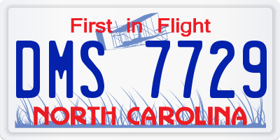NC license plate DMS7729