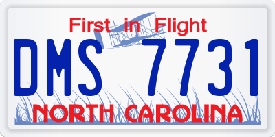 NC license plate DMS7731
