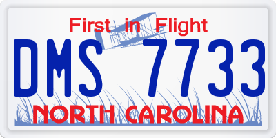 NC license plate DMS7733