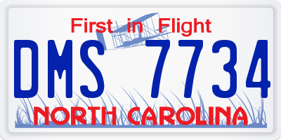 NC license plate DMS7734
