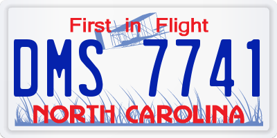NC license plate DMS7741