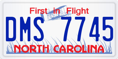 NC license plate DMS7745
