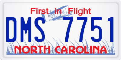 NC license plate DMS7751
