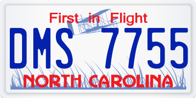 NC license plate DMS7755