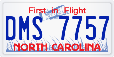 NC license plate DMS7757