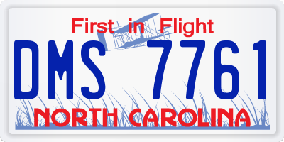 NC license plate DMS7761