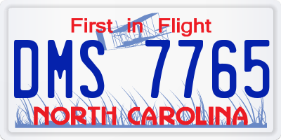 NC license plate DMS7765