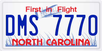 NC license plate DMS7770