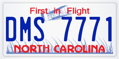 NC license plate DMS7771