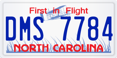 NC license plate DMS7784