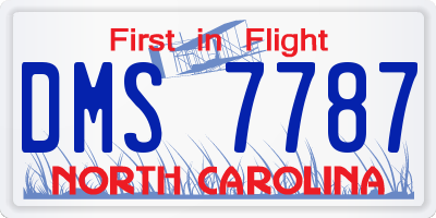 NC license plate DMS7787