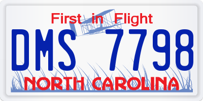 NC license plate DMS7798