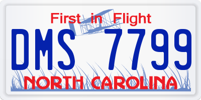 NC license plate DMS7799