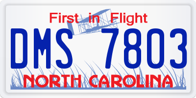 NC license plate DMS7803
