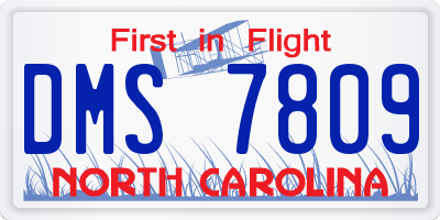 NC license plate DMS7809
