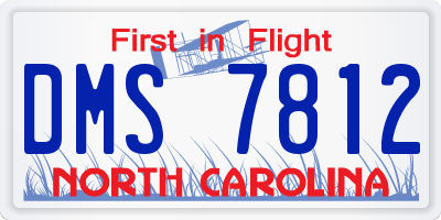 NC license plate DMS7812