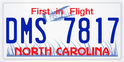 NC license plate DMS7817