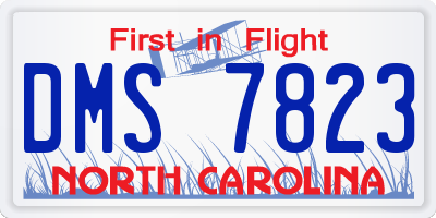 NC license plate DMS7823