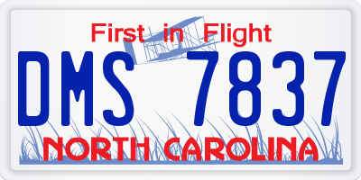NC license plate DMS7837