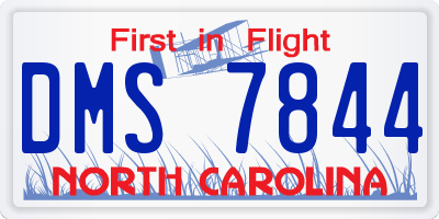 NC license plate DMS7844