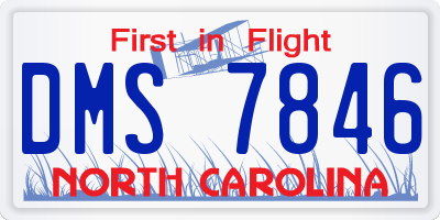 NC license plate DMS7846