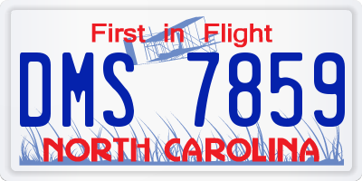 NC license plate DMS7859