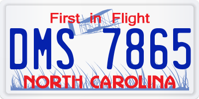 NC license plate DMS7865