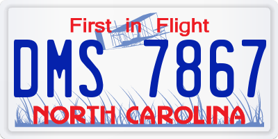 NC license plate DMS7867