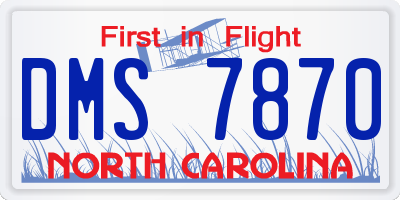 NC license plate DMS7870