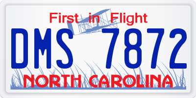 NC license plate DMS7872