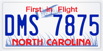 NC license plate DMS7875