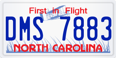 NC license plate DMS7883