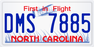 NC license plate DMS7885