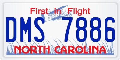 NC license plate DMS7886